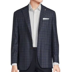 Cremieux | Modern Fit Blue Plaid Pattern Sport Coat - 42R
